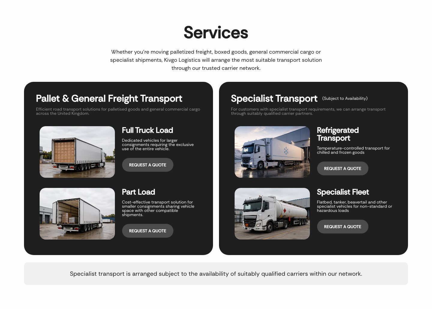 Kivgo Logistics — екран 1