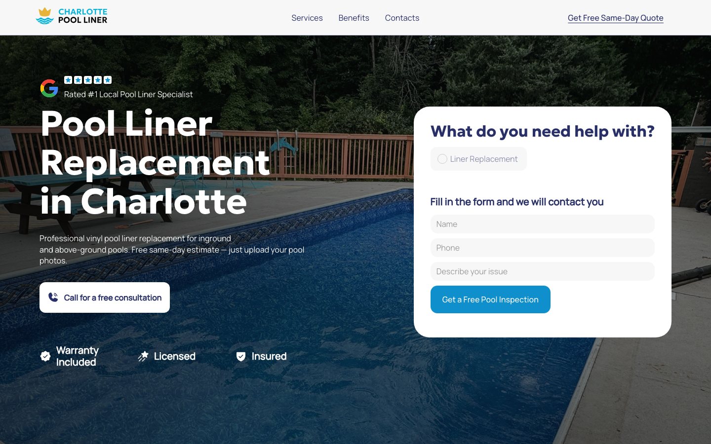 Сайт Charlotte Pool Liner