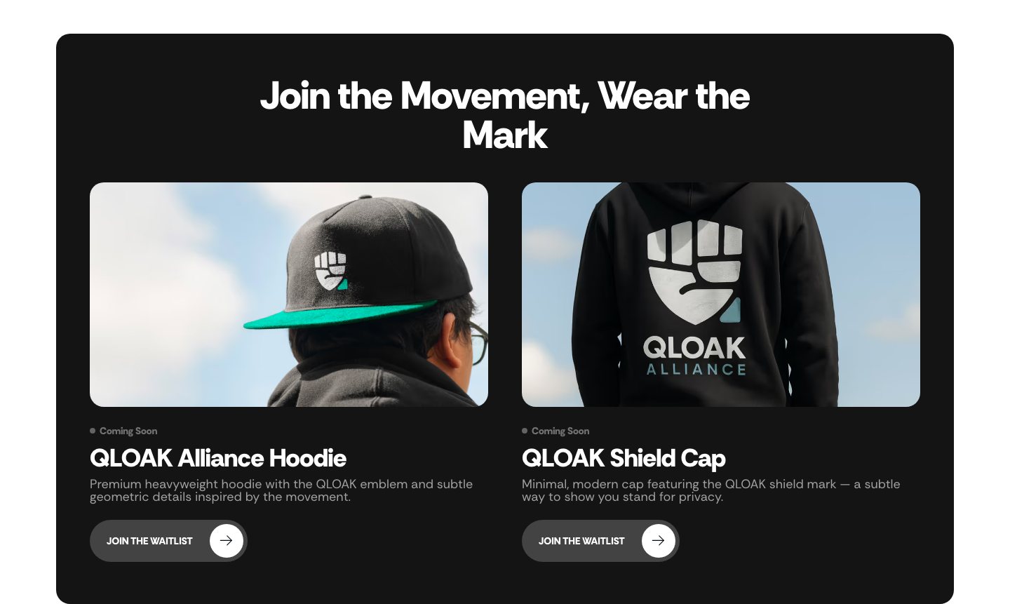 QLOAK Alliance — екран 2