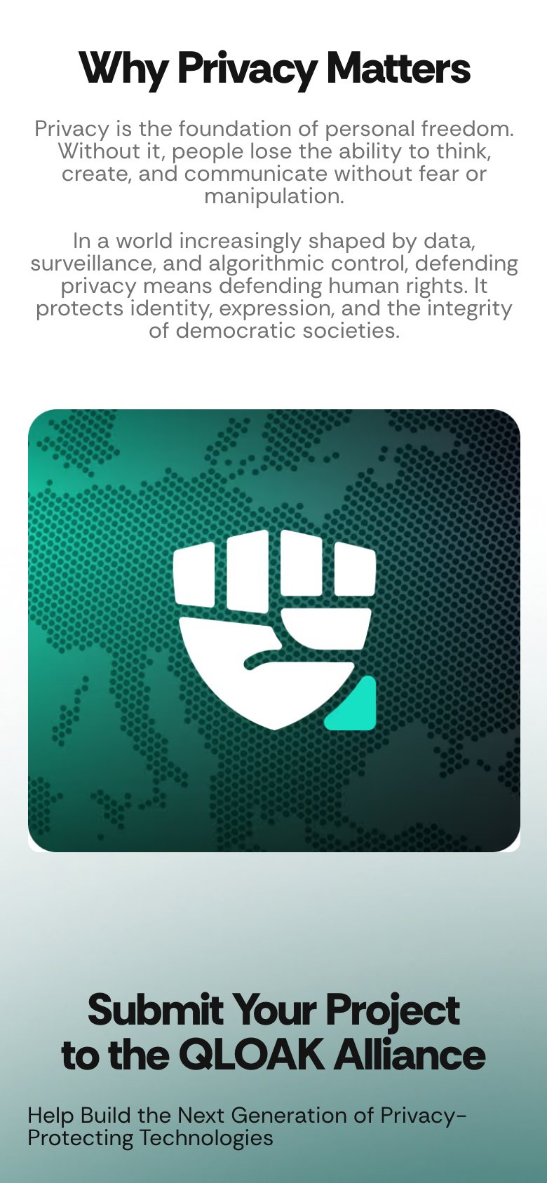 QLOAK Alliance — мобільна версія, екран 3
