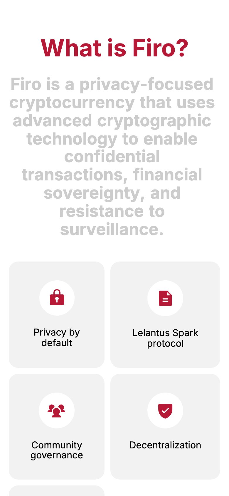What is Firo? — мобільна версія, екран 2